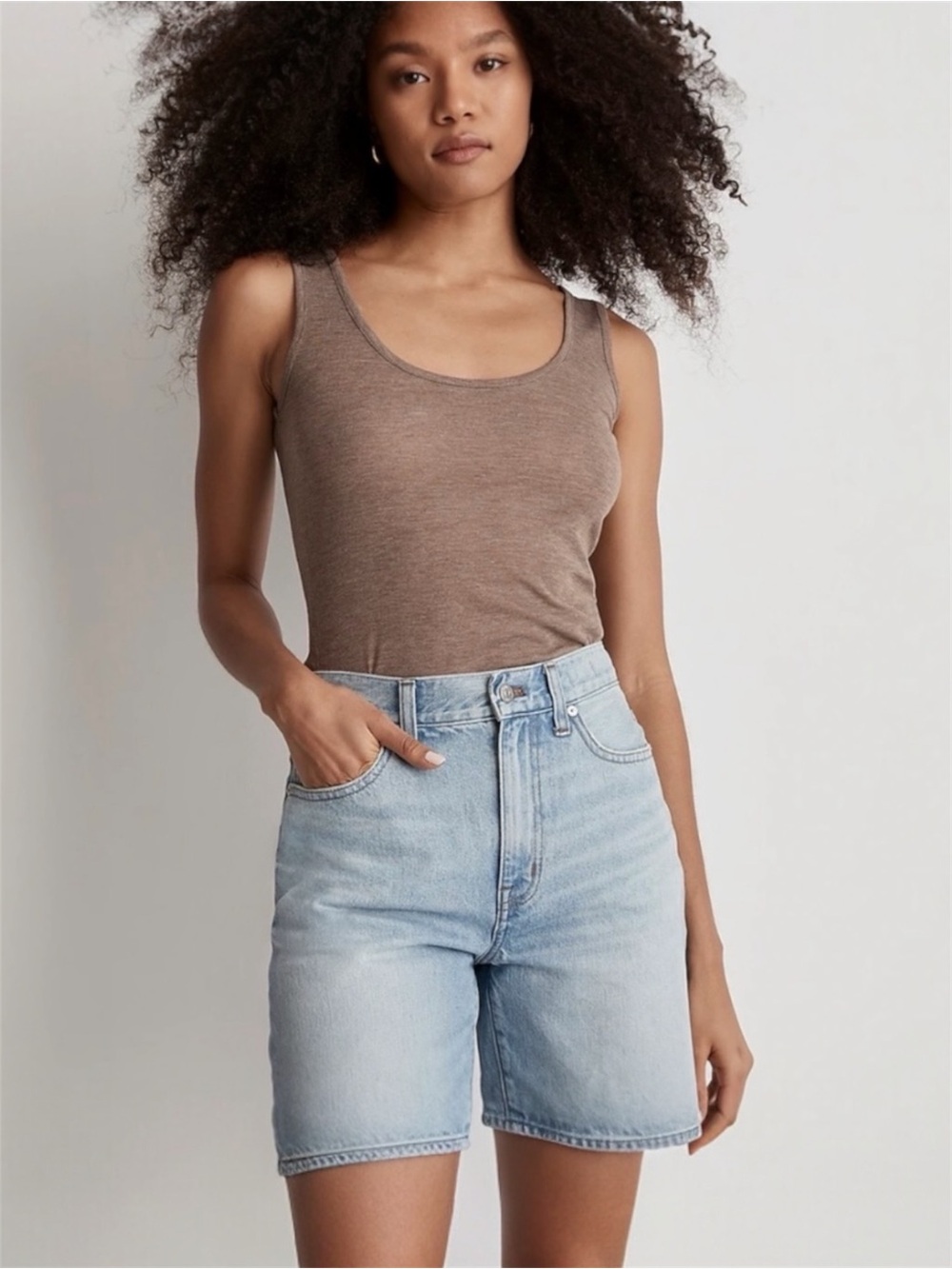 MADEWELL Baggy Jean Shorts In Bessemund Wash, Size 27
